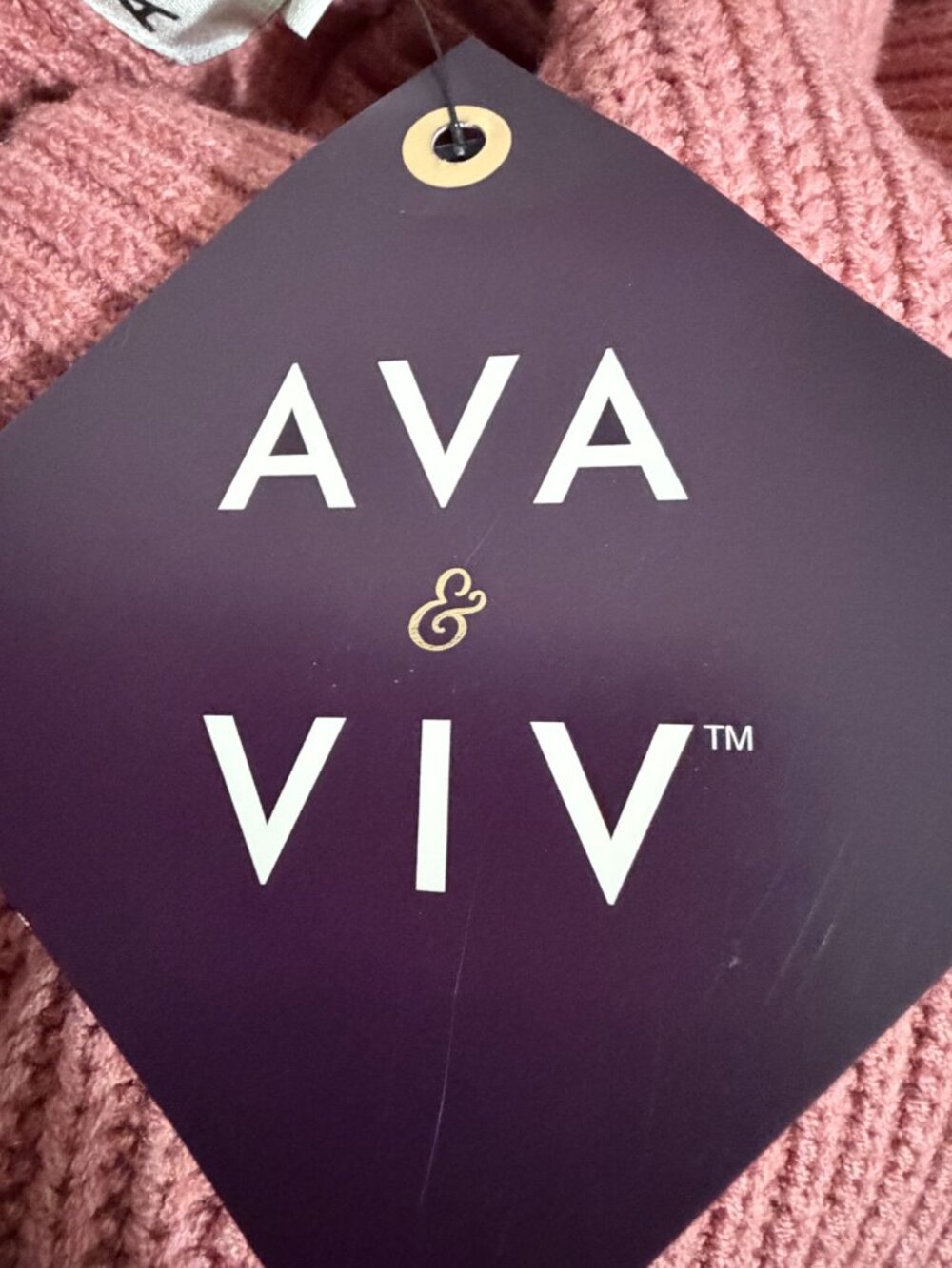 Ava & Viv Mauve Shaker Knit Crewneck Pullover Sweater Plus 4X NWT - Picture 3 of 7